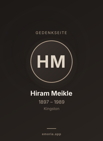 Gedenkportrait von Hiram Meikle
