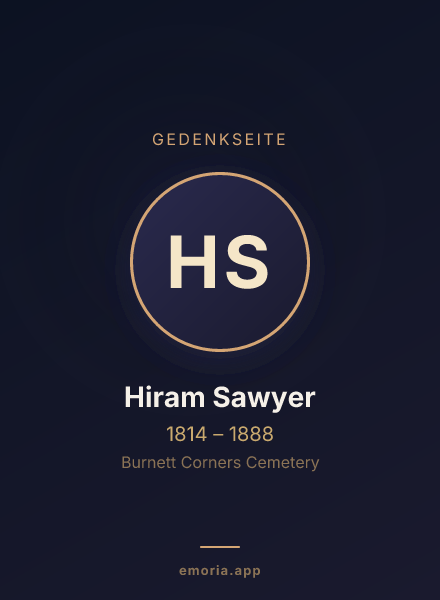Gedenkportrait von Hiram Sawyer