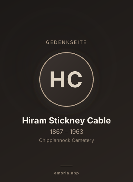 Gedenkportrait von Hiram Stickney Cable