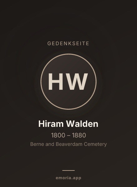 Gedenkportrait von Hiram Walden