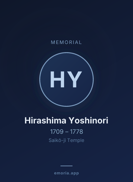 Memorial portrait of Hirashima Yoshinori