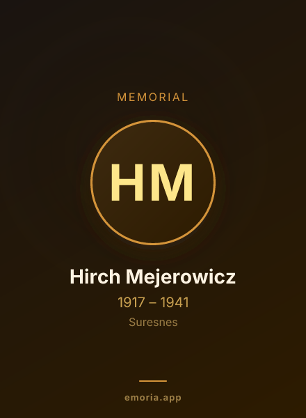 Memorial portrait of Hirch Mejerowicz