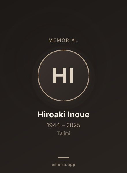 Memorial portrait of Hiroaki Inoue