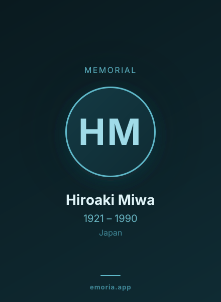Memorial portrait of Hiroaki Miwa