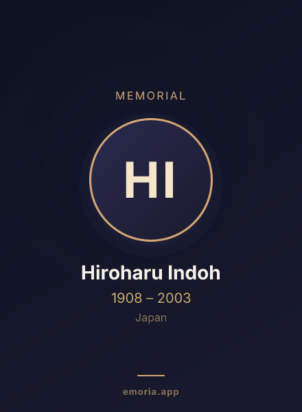Memorial portrait of Hiroharu Indoh