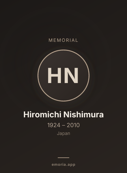 Memorial portrait of Hiromichi Nishimura