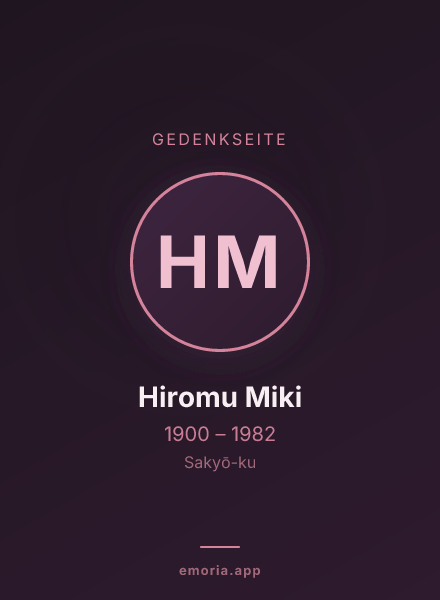 Gedenkportrait von Hiromu Miki