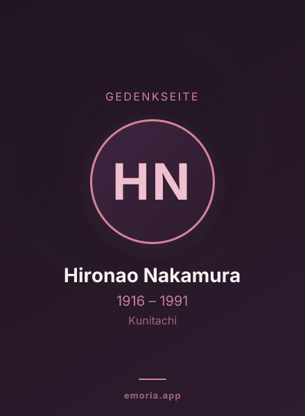 Gedenkportrait von Hironao Nakamura