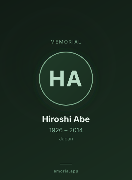 Memorial portrait of Hiroshi Abe