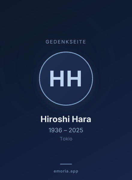 Gedenkportrait von Hiroshi Hara