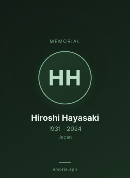 Memorial portrait of Hiroshi Hayasaki
