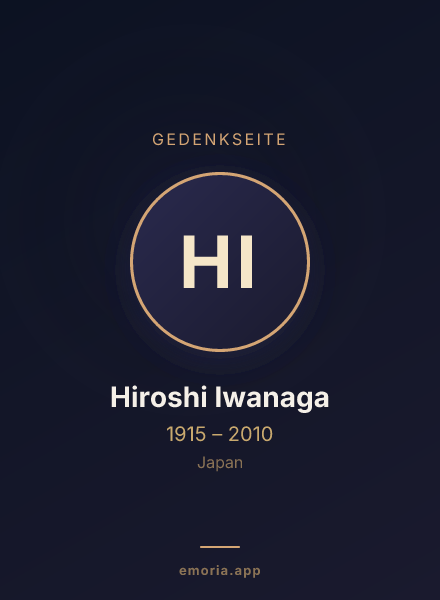 Gedenkportrait von Hiroshi Iwanaga