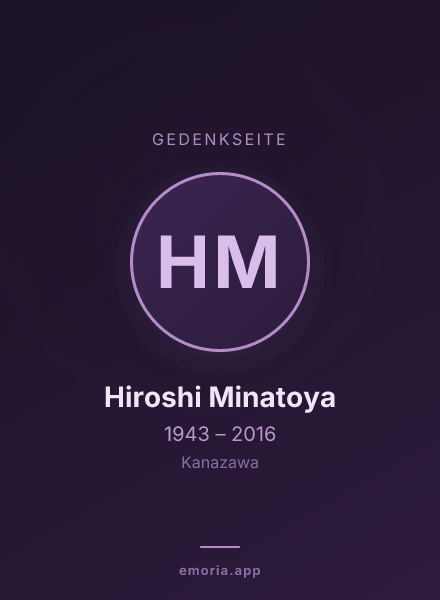 Gedenkportrait von Hiroshi Minatoya