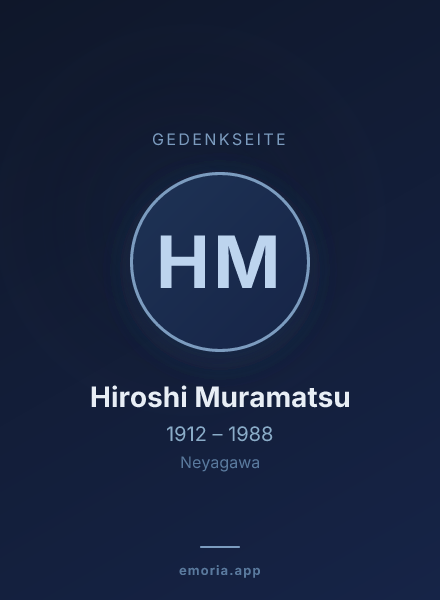 Gedenkportrait von Hiroshi Muramatsu