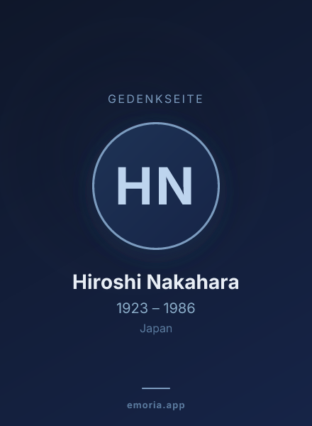 Gedenkportrait von Hiroshi Nakahara