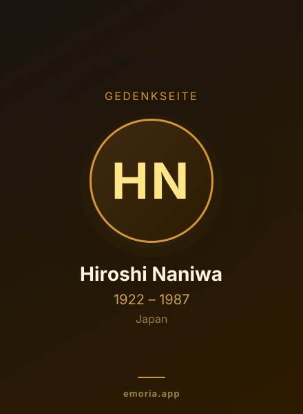 Gedenkportrait von Hiroshi Naniwa