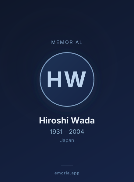 Memorial portrait of Hiroshi Wada