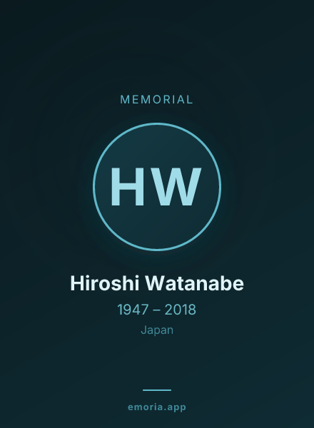 Memorial portrait of Hiroshi Watanabe