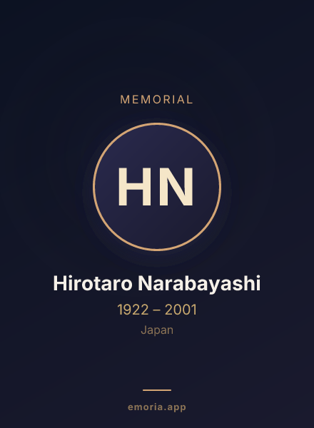 Memorial portrait of Hirotaro Narabayashi