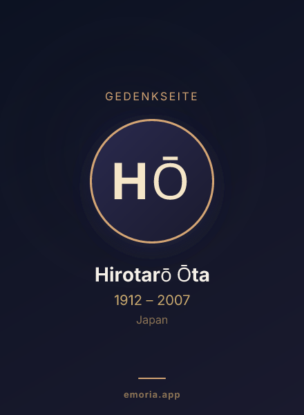 Gedenkportrait von Hirotarō Ōta