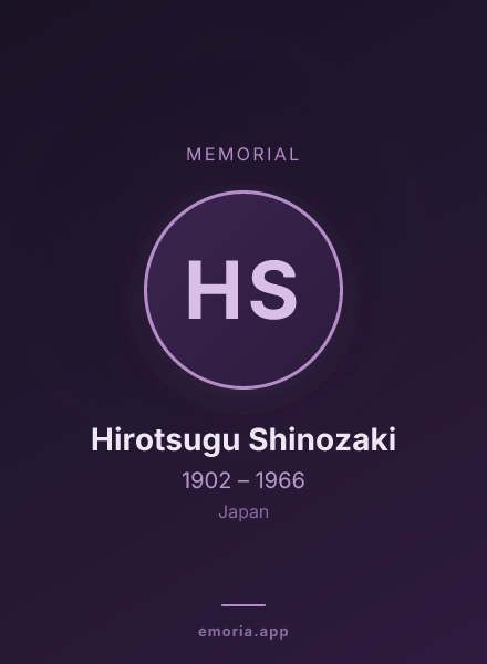Memorial portrait of Hirotsugu Shinozaki