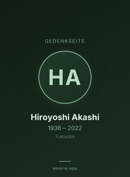 Gedenkportrait von Hiroyoshi Akashi