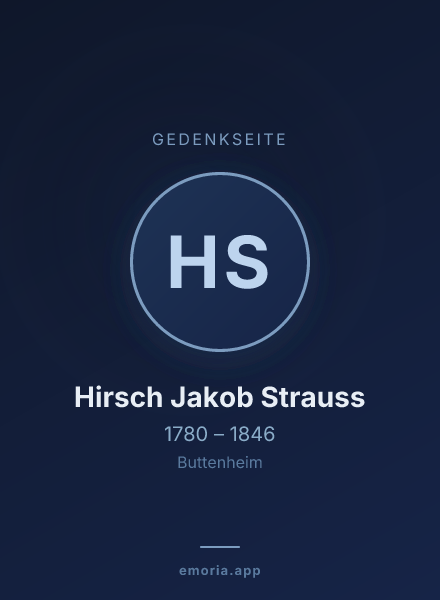Gedenkportrait von Hirsch Jakob Strauss