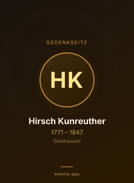 Gedenkportrait von Hirsch Kunreuther