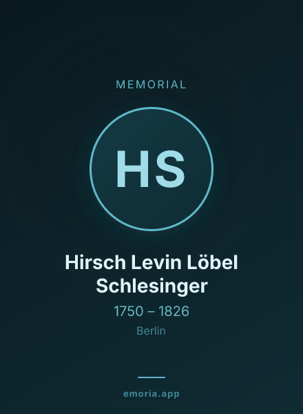 Memorial portrait of Hirsch Levin Löbel Schlesinger