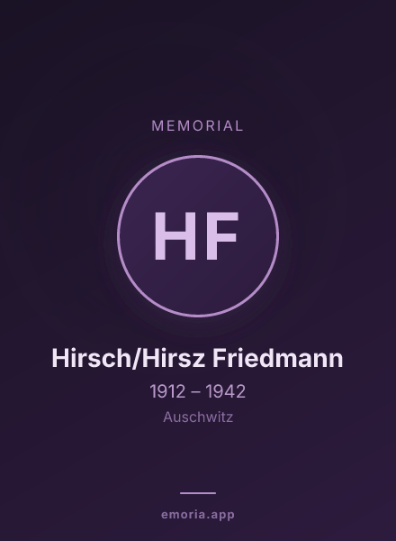 Memorial portrait of Hirsch/Hirsz Friedmann