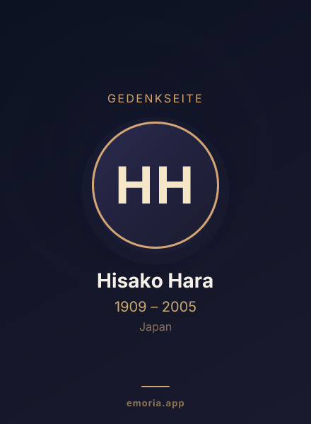 Gedenkportrait von Hisako Hara