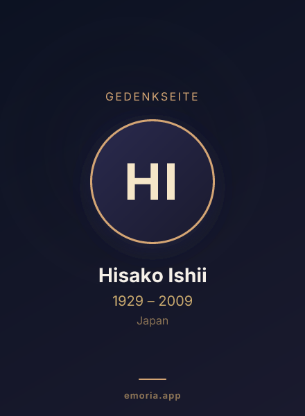 Gedenkportrait von Hisako Ishii