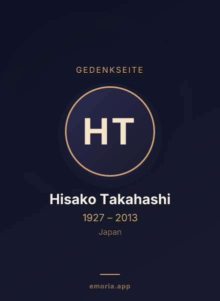 Gedenkportrait von Hisako Takahashi