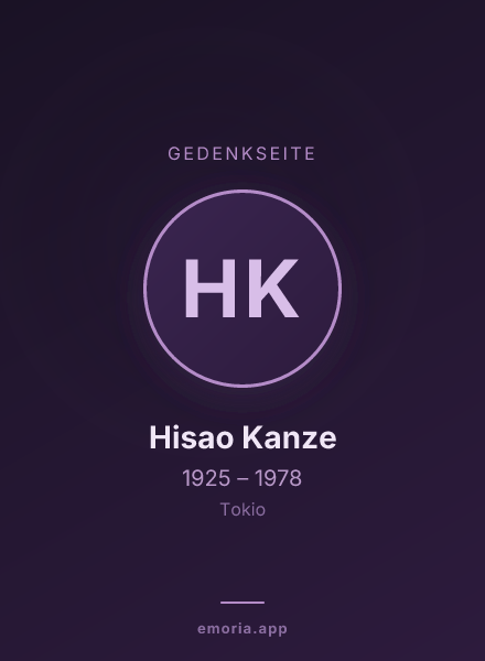 Gedenkportrait von Hisao Kanze