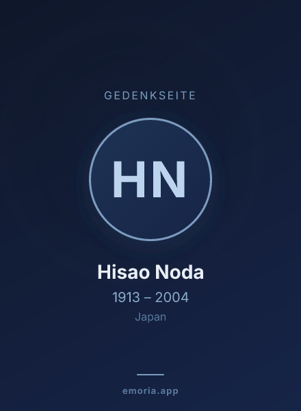 Gedenkportrait von Hisao Noda
