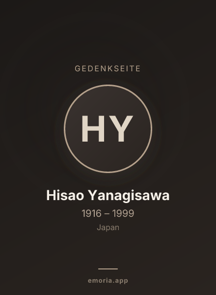 Gedenkportrait von Hisao Yanagisawa