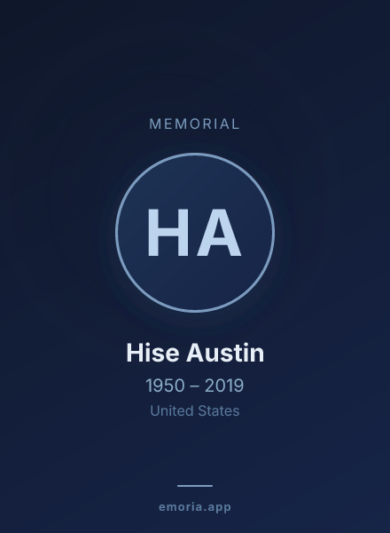 Memorial portrait of Hise Austin
