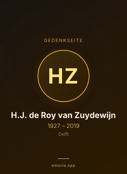 Gedenkportrait von H.J. de Roy van Zuydewijn