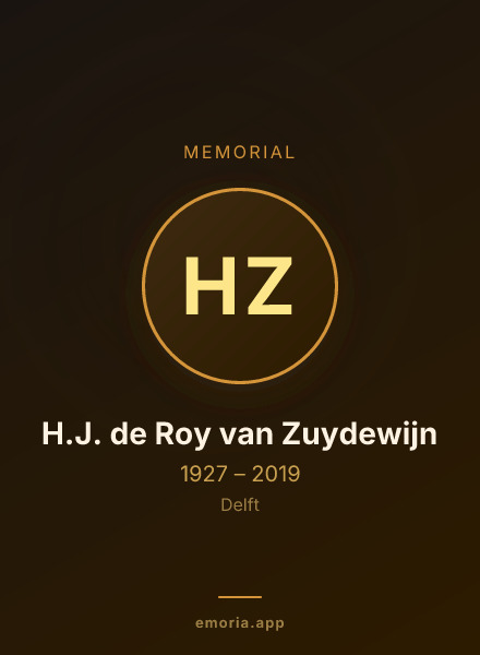Memorial portrait of H.J. de Roy van Zuydewijn