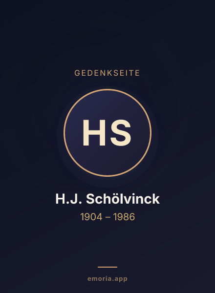 Gedenkportrait von H.J. Schölvinck