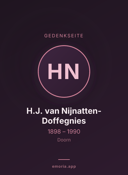 Gedenkportrait von H.J. van Nijnatten-Doffegnies