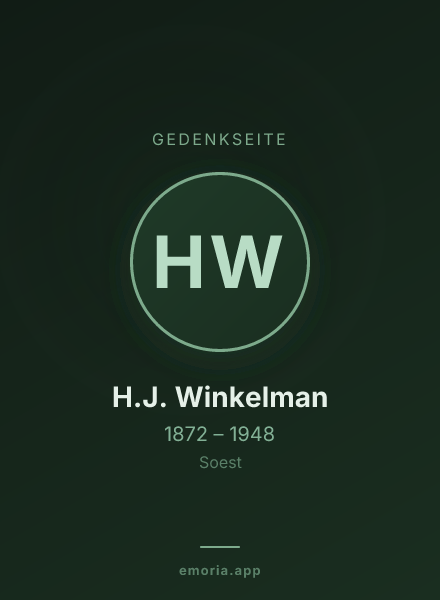 Gedenkportrait von H.J. Winkelman