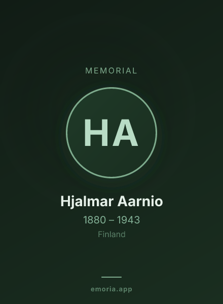 Memorial portrait of Hjalmar Aarnio