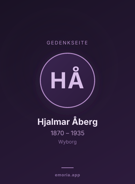 Gedenkportrait von Hjalmar Åberg