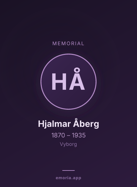 Memorial portrait of Hjalmar Åberg