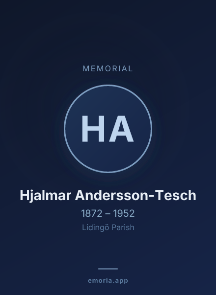 Memorial portrait of Hjalmar Andersson-Tesch