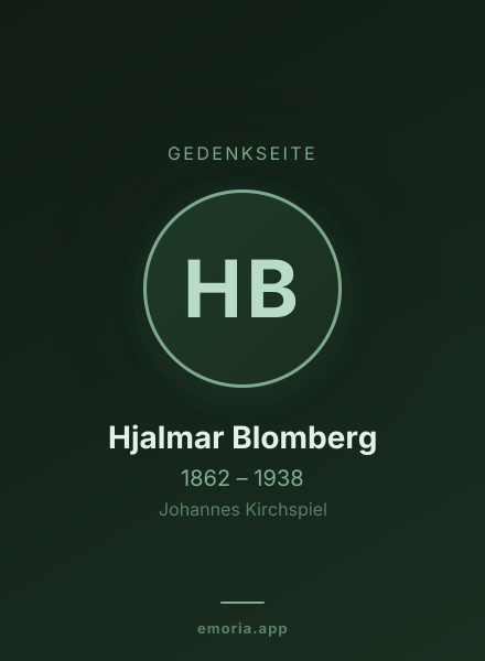 Gedenkportrait von Hjalmar Blomberg