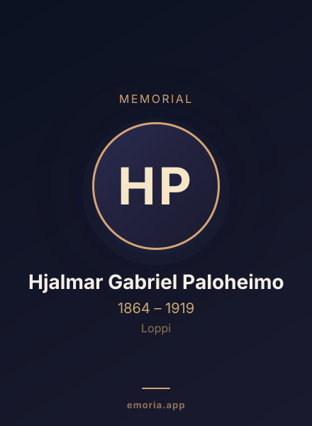 Memorial portrait of Hjalmar Gabriel Paloheimo
