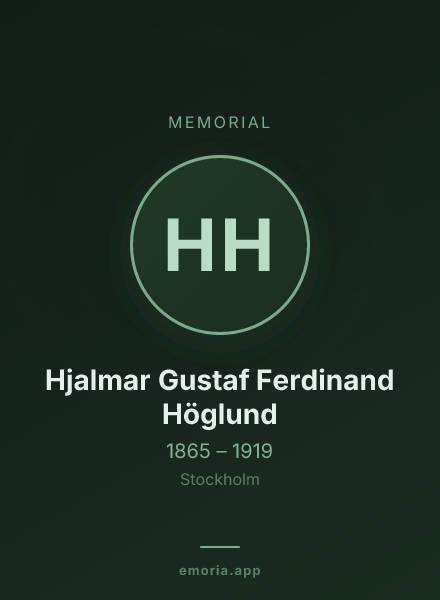 Memorial portrait of Hjalmar Gustaf Ferdinand Höglund