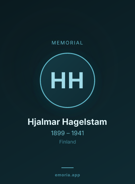 Memorial portrait of Hjalmar Hagelstam